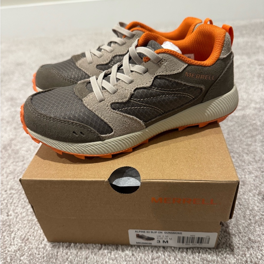 Merrell Boy’s Alpine 83 Slip On shoe in Gunsmoke